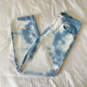 Cloud Print Skate Fit Jeans from Jaded London: Blue and White - Size 32